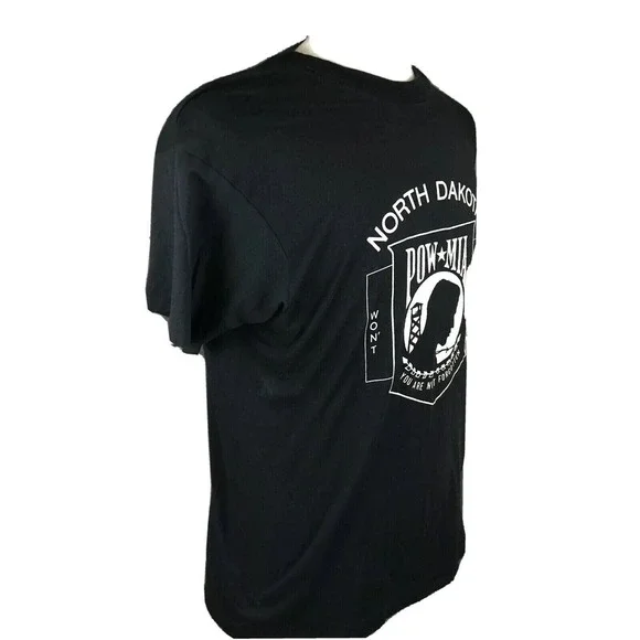 North Dakota POW MIA VTG 70s Screen Stars T-Shirt Size Large Single Stitch USA - Picture 3 of 8